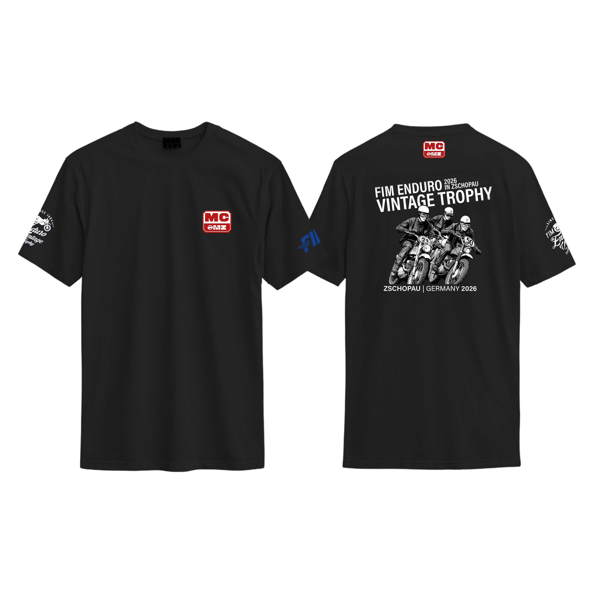 FIM Vintage Trophy-MSC MZ – Shirt schwarz